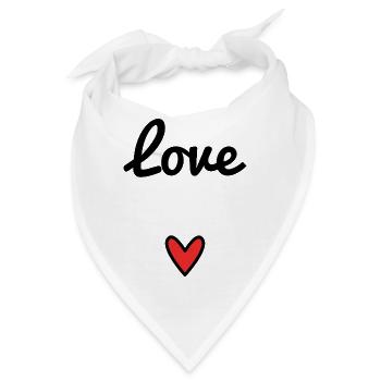 LIEBE. ICH LIEBE DICH. VALENTINSTAG. HERZ. ICH LIEBE DICH - Bandana - Weiß - Vorne