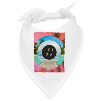 Ibiza Sommer Sonne Strand Meer Palmen Party - Bandana - Weiß - Vorne