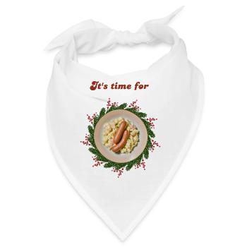 Weihnachten lustig - Weihnachtsessen - Heiligabend - Bandana - Weiß - Vorne
