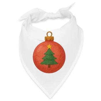Weihnachtskugel mit Tannenbaum - Bandana - Weiß - Vorne