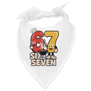 Lustige Grillschürze BBQ meme 67 Geschenk - Bandana - Weiß - Vorne