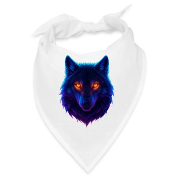 Neon Wolfs Aurora-Augen - Bandana - Weiß - Vorne