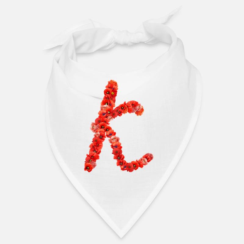 Initial K aus Mohnblumen Bandana