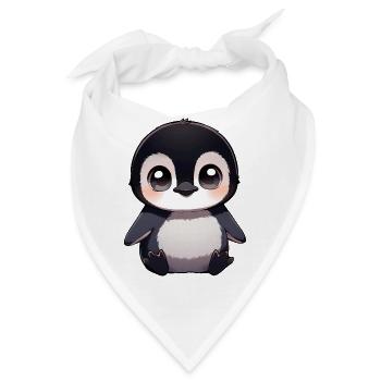 Süßer Pinguin Cartoon Tierchen Kuggerlaugen - Bandana - Weiß - Vorne