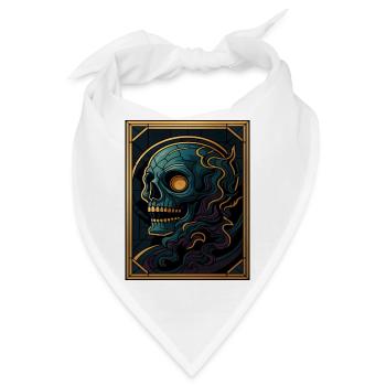 Glas Fenster Totenkopf - Bandana - Weiß - Vorne