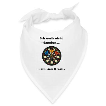 Dartboard Farbkreis mit Darts - Bandana - Weiß - Vorne