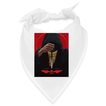Mann in Kapuze mit Pendel - Bandana - Weiß - Vorne