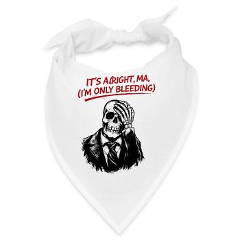 Skelett im Anzug mit rotem Text - Bandana - Weiß - Vorne