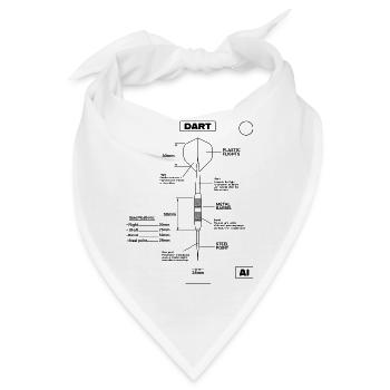 Dart,DartsDartpfeil-Blaupause - Bandana - Weiß - Vorne