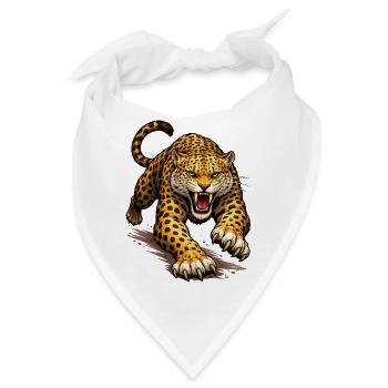 Leopard Animal Comic - Bandana - Weiß - Vorne