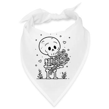Valentine Skeleton - Bandana - Weiß - Vorne