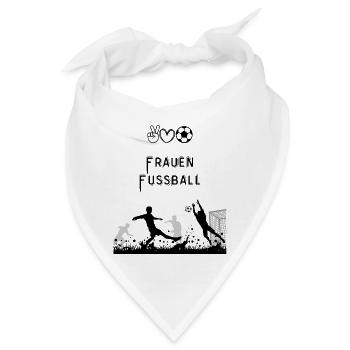 Fußballsilhouette vor dem Tor - Bandana - Weiß - Vorne