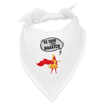 Football heute Abend ist es ein Spiel mit Pizza - Bandana - Weiß - Vorne