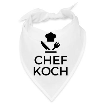 Chefkoch - Design mit Haube und Besteck - Bandana - Weiß - Vorne