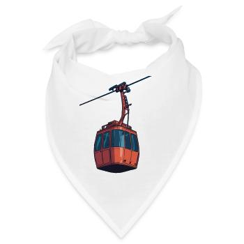 Rote Seilbahn Gondel Illustration - Bandana - Weiß - Vorne
