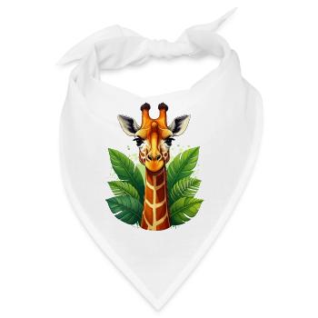 Eine Giraffe umgeben von saftigen, grünen Blättern - Bandana - Weiß - Vorne