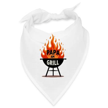 Grillen Grillsaison Papa Am Grill Papa Grillt - Bandana - Weiß - Vorne