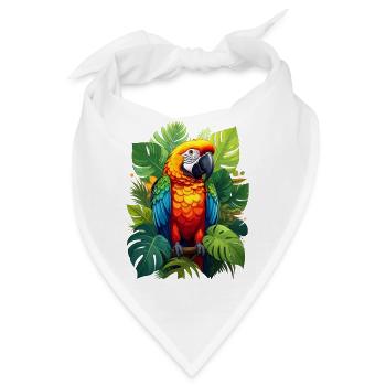 Papagei im Dschungel - Bandana - Weiß - Vorne