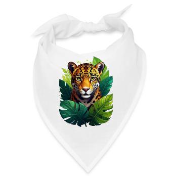 Ein Jaguar im Dschungel - Bandana - Weiß - Vorne