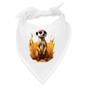 Ein Erdmännchen in der Savanne - Bandana - Weiß - Vorne