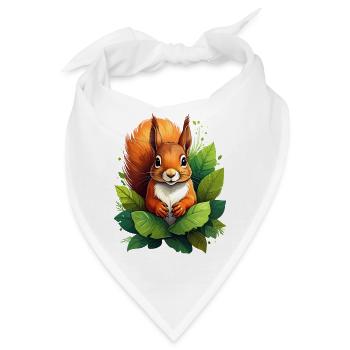 Ein Eichhörnchen zwischen grünen Blättern im Wald - Bandana - Weiß - Vorne
