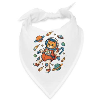 Cosmic Cat in Orbit - Bandana - Weiß - Vorne
