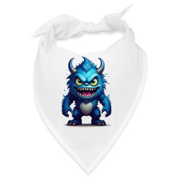 Ein gruseliges blaues Monster - Bandana - Weiß - Vorne