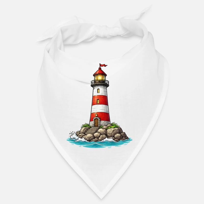 Lighthouse with red stripes Bandana