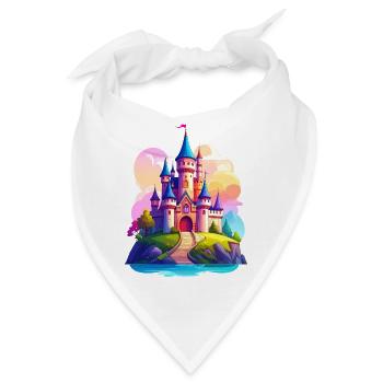 Farbenfrohes Schloss - Bandana - Weiß - Vorne