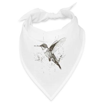 Geometrischer Kolibri mit Netz - Bandana - Weiß - Vorne