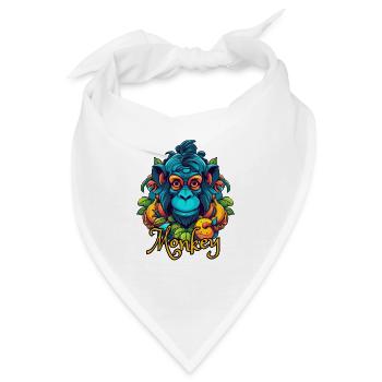 Neon-Tropenaffe Kopf - Bandana - Weiß - Vorne