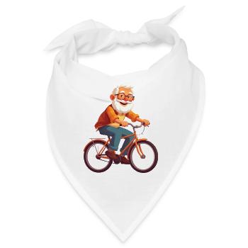 Opa fährt Fahrrad - Bandana - Weiß - Vorne
