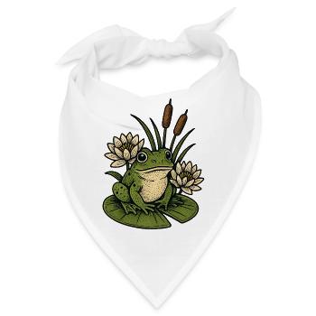Frosch am Seerosenteich - Bandana - Weiß - Vorne