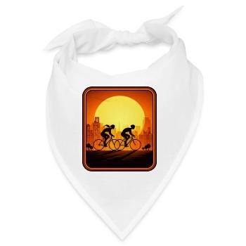 cyclists sunset - Bandana - Weiß - Vorne