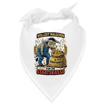 Vollzeit Malochen Für Die Staatskasse - Bandana - Weiß - Vorne