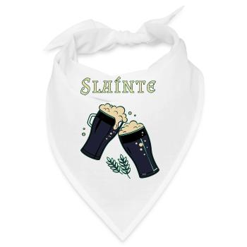 Sláinte - Irischer Trinkspruch & Dunkelbier - Bandana - Weiß - Vorne