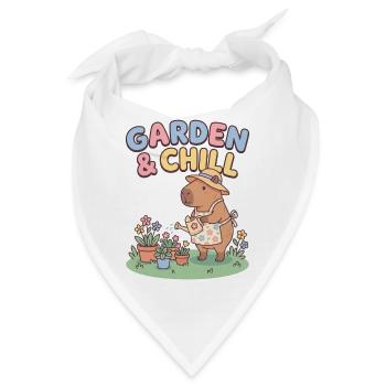 Garden & Chill Capybara Illustration - Bandana - Weiß - Vorne