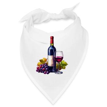 Rotwein / Wein - Bandana - Weiß - Vorne