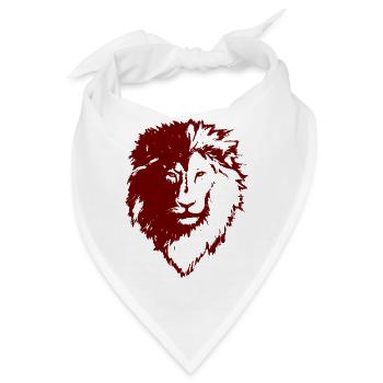 Roter Löwenkopf Silhouette - Bandana - Weiß - Vorne