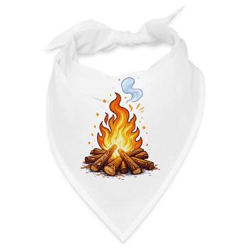 Lagerfeuer Cartoon Flamme - Bandana - Weiß - Vorne