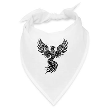 Tribal Phoenix mit ausgebreiteten Flügeln - Bandana - Weiß - Vorne