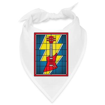 Glasmaleri-Gitarre mit Blitz - Bandana - Weiß - Vorne