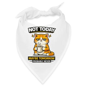 Nicht heute Katzenkaffee-Prokrastination - Bandana - Weiß - Vorne