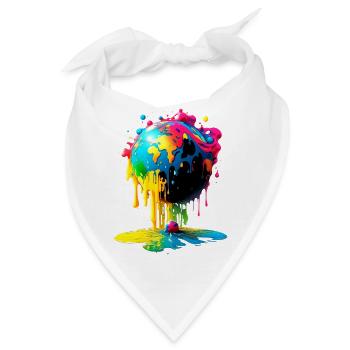 Globus - Erde - Weltkugel - Bandana - Weiß - Vorne