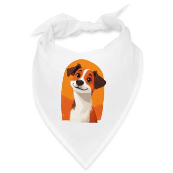 Niedlicher Hund - Bandana - Weiß - Vorne