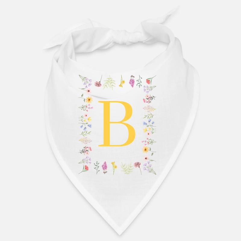 Initiales florales « B », monogramme de lettres Bandana