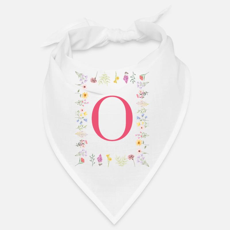 Initiales florales « O », lettres monogrammes Bandana
