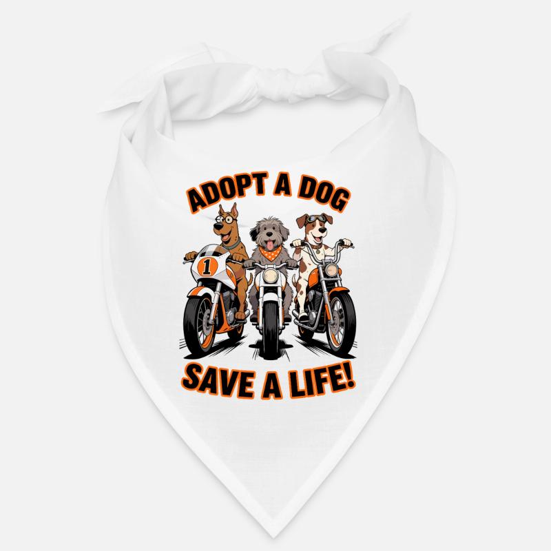 Adoptiere einen Hund - Rette ein Leben! Motorrad Bandana