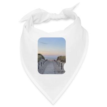 Düne Pfad am Meer Sonnenuntergang - Bandana - Weiß - Vorne