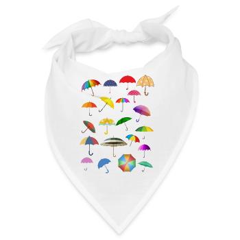 Ein Haufen voller bunter Regenschirme - Bandana - Weiß - Vorne